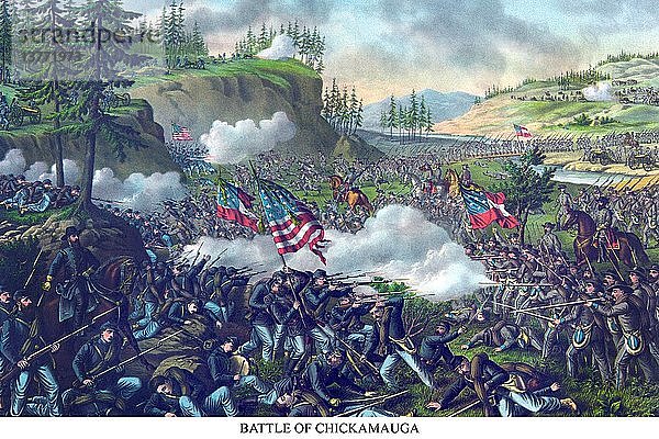 Schlacht von Chickamauga oder Chickamauga Creek 1863