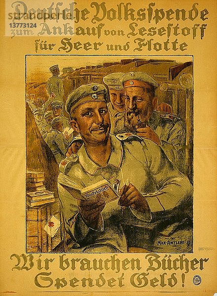 Deutsche Volksspende zum Ankauf von Lesestoff für Heer und Flotte; Spenden für Lesestoff für Heer und Marine 1917 .
