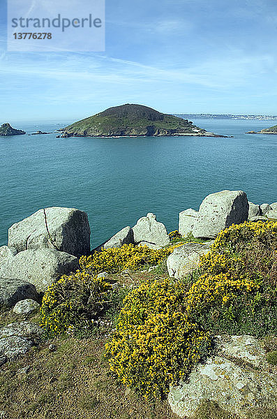 Die Insel Jethou von Herm aus gesehen  Kanalinseln  Großbritannien