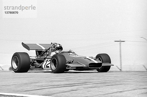 Piers Courage im von Frank Williams gesteuerten De Tomaso beim GP von Spanien  Jarama  Spanien  19. April 1970.