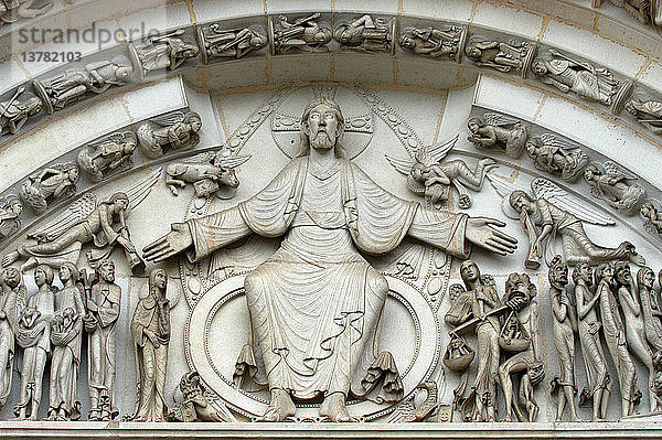 Vezelay Basilika Maria Magdalena  Tympanon  Das Jüngste Gericht
