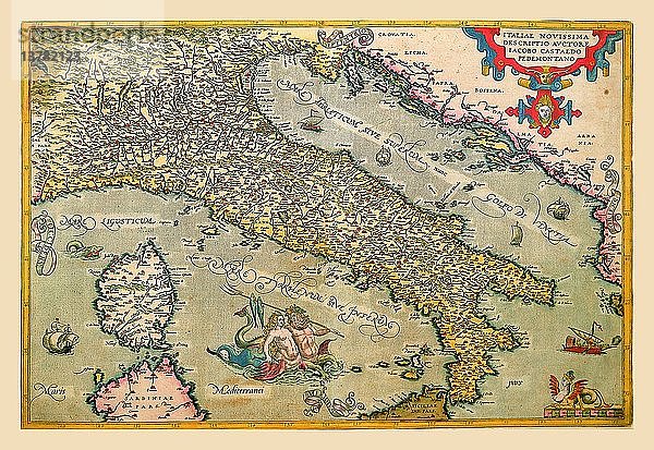 Karte von Italien 1602