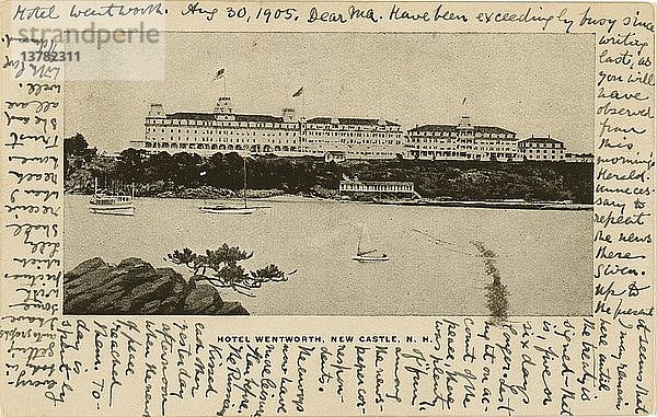 Postkarte aus dem Hotel Wentworth  wo die Delegationen für die Verhandlungen über den Vertrag von Portsmouth untergebracht waren. 1905