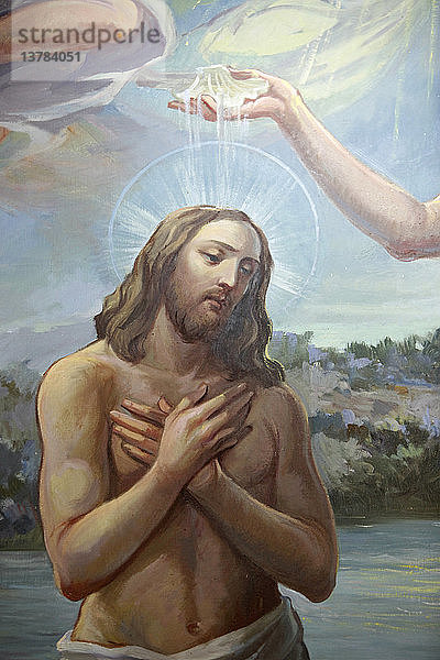 Fresko in der Kirche von Zollino  die Taufe Christi '