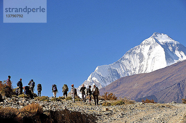 Mustang-Trekker in den Annapurnas