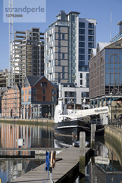 Neugestaltung des Wet Docks am Wasser  Ipswich  Suffolk  England