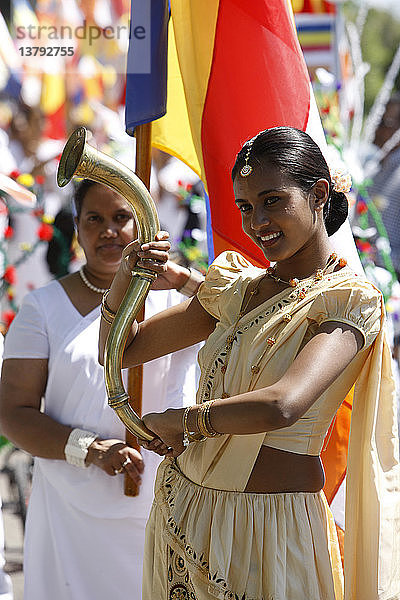 Sri Lankische Buddhisten feiern das Wesak-Fest