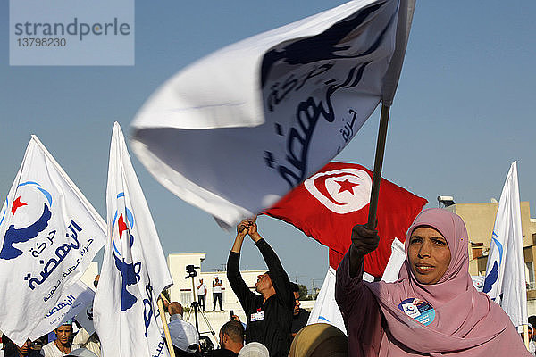 Kundgebung der islamistischen Partei Ennahada in Ben Arous  Tunesien