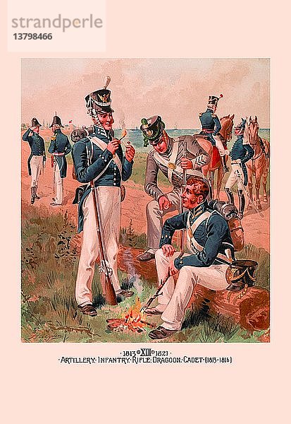 Artillerie  Infanterie  Gewehr  Dragoner und Kadetten 1813-1816