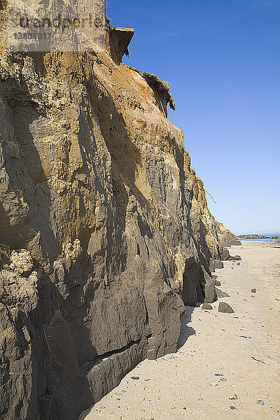 Weiche  schnell erodierende Klippen bei Happisburgh  Norfolk  England