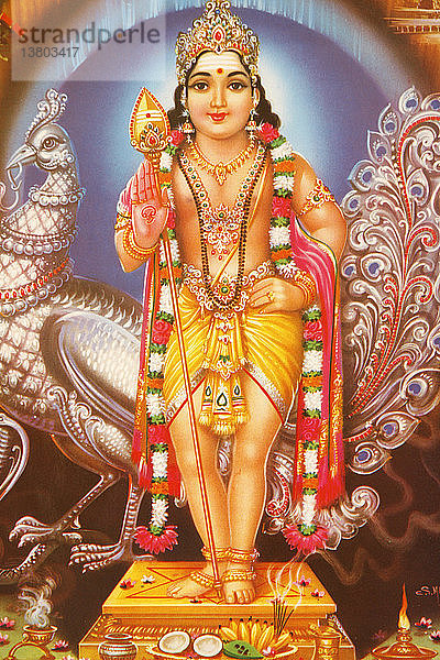 Bild des Hindu-Gottes Subramania