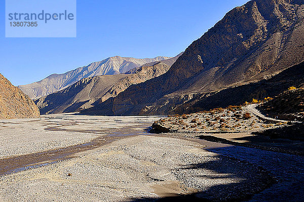 Das Tal des Kali Gandaki-Flusses  das nach Mustang führt