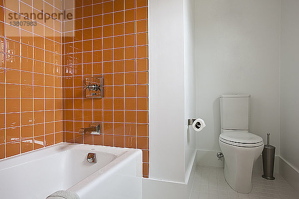 Badezimmer  wassersparende Toilette und Badewanne in einem Green Technology Home