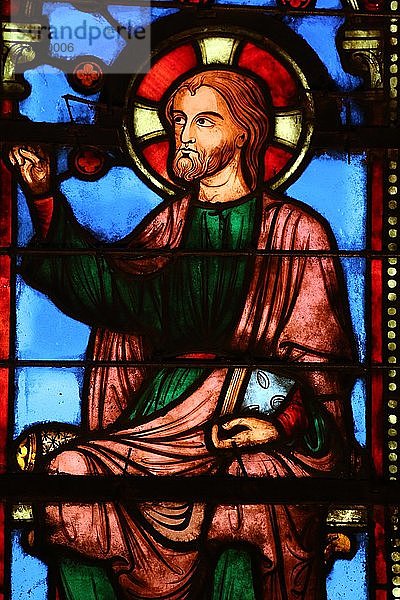 Die Heilige Kapelle  Glasfenster  Jesus.