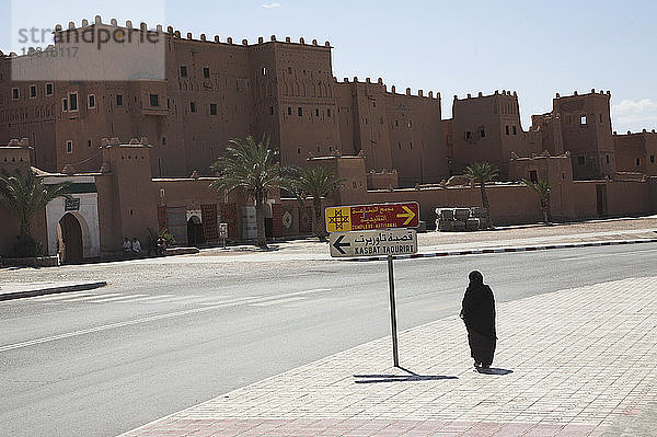 Die Kasbah von Taourirt  Ouarzazate  Marokko  Nordafrika