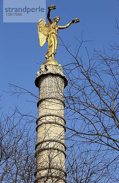 Pariser Chatelet-Säule  entworfen von Gabriel Davioud  restauriert von Jules Blanchard  Paris  Frankreich.