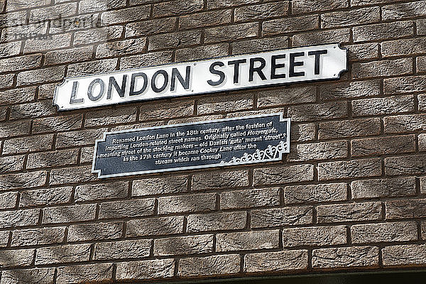 Schild London Street  Norwich  England