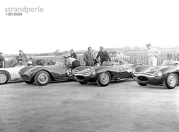 Jaguar und HWM in Goodwood  1950er Jahre.