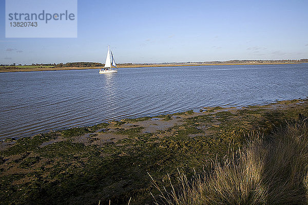 Segelboot auf dem Fluss Deben  Suffolk  England