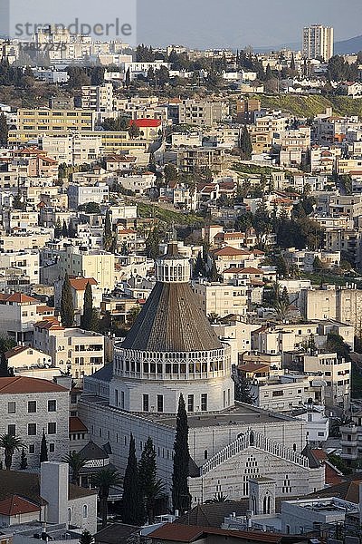 Basilika und Stadt Nazareth  Nazareth  Israel.