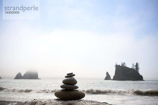 Felsenhaufen am Strand  Olympic National Park  Washington