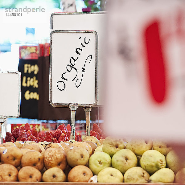 Werbung für Bioprodukte unterzeichnen