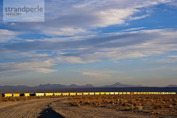 Zug fährt durch die Wüste