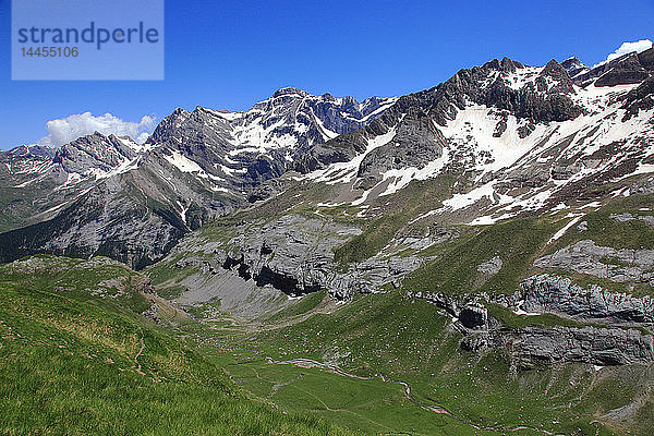 Frankreich  Occitanie (Midi Pyrenees )  Hautes Pyrenees (65)  Gavarnie Gedre  Tentes Pass und Pouey Aspe Tal