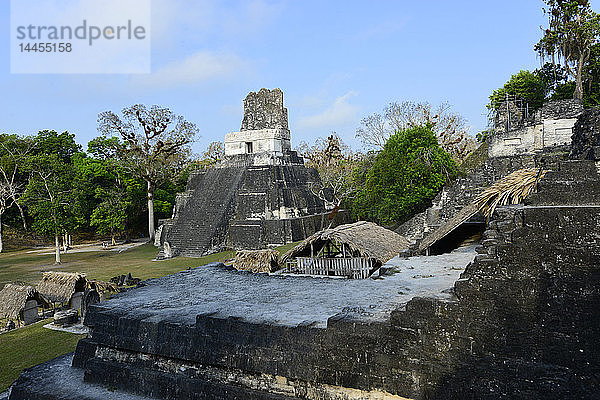 Großer Platz und Tempel 1  Tikal  Guatemala  Mittelamerika.
