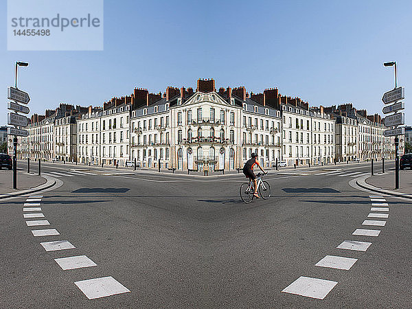 Fotomontage aus mehreren Aufnahmen in Nantes (Frankreich).