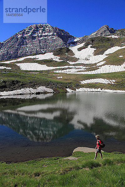 Frankreich  Occitanie (Midi Pyrenees )  Hautes Pyrenees (65)  Gavarnie Gedre  Tentes Pass  Especieres See und Taillon pic