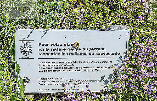 Frankreich  Bretagne  Cap Sizun  Pointe du Raz  Informationen über die Erhaltung der Stätte