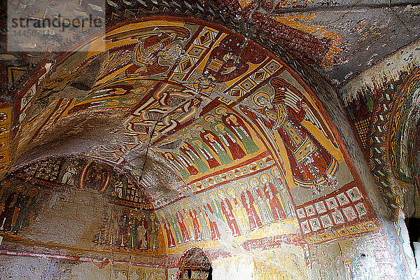 Türkei  Zentralanatolien  Kappadokien  Provinz Aksaray  Ihlara-Tal  Schlangenkirche (Yilanli kilise) in der Ihlara-Schlucht