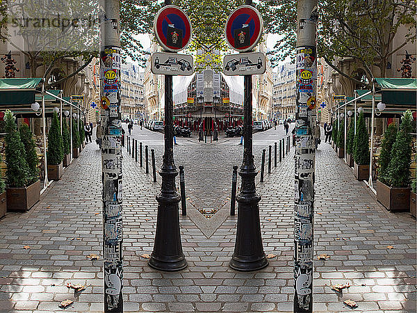 Fotomontage aus einer gespiegelten Fotografie  Paris.