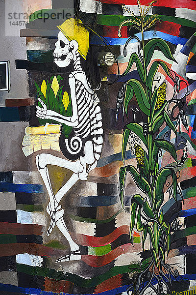 Wandmalerei in San Pedro  Atitlan-See  Guatemala  Mittelamerika.