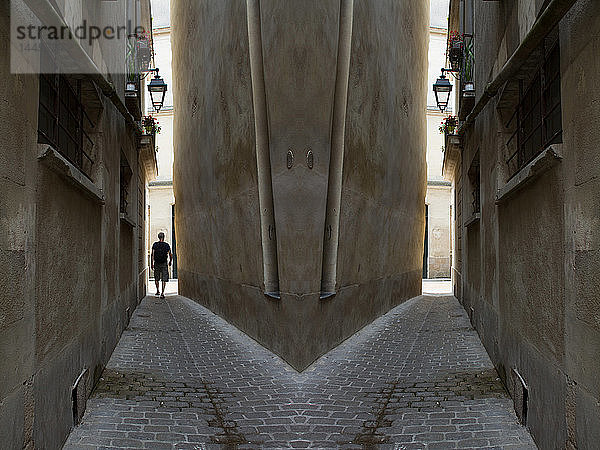 Fotomontage aus mehreren Aufnahmen in Nantes (Frankreich).