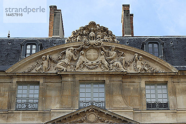 Frankreich  Paris 3e  Zoom auf die Fassade eines Teils des Picasso-Museums  das Hotel Sale (17. Jahrhundert)