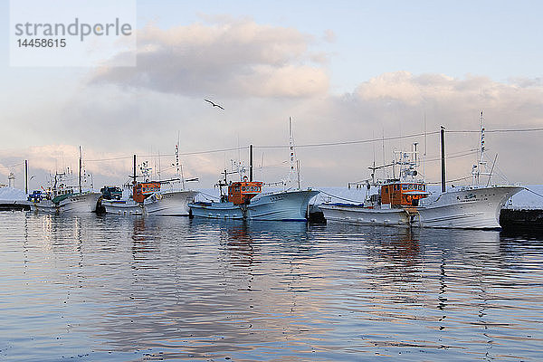 Fischereihafen in der Abenddämmerung