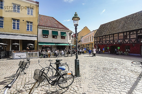 Lilla Torg oder der kleine Platz in der Altstadt  Malmö  Bezirk Skane  Schweden