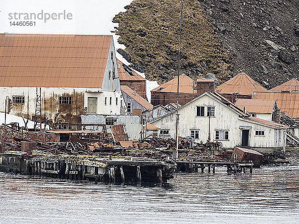 Die verlassene und verfallene Walfangstation in Leith Harbour  Stromness Bay  Insel Südgeorgien  Atlantischer Ozean