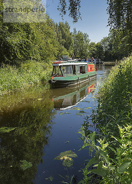 Boot auf dem Pocklington-Kanal in East Riding of Yorkshire  England  Vereinigtes Königreich