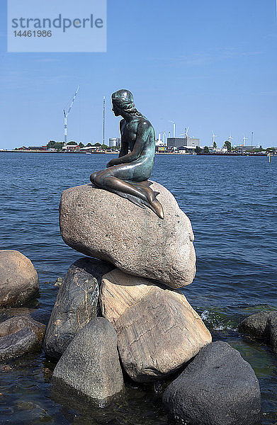 Skulptur der kleinen Meerjungfrau  Kopenhagen  Dänemark  Skandinavien