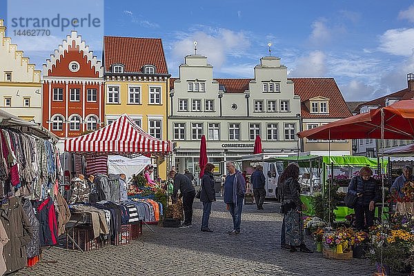 Der zentrale Marktplatz  Greifswald  Mecklenburg-Vorpommern  Deutschland