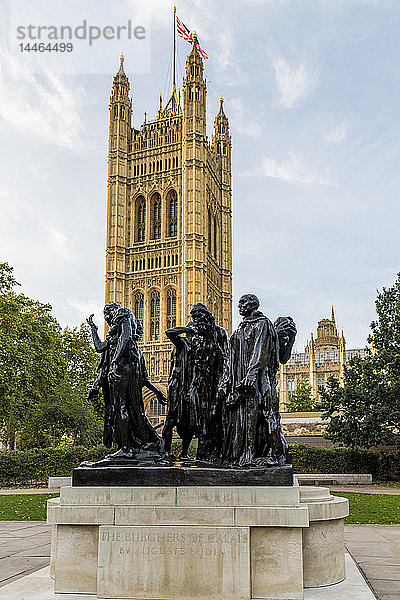 Die Statue der Bürger von Calais  von Auguste Rodin  in Westminster  London  England  Vereinigtes Königreich