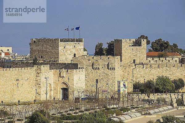 Blick auf das Jaffa-Tor  Altstadt  UNESCO-Weltkulturerbe  Jerusalem  Israel  Naher Osten