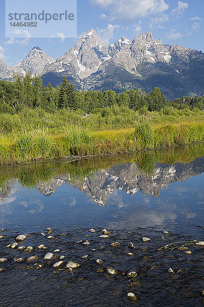 Teton Range von Schwabache Landing  Grand Teton National Park  Wyoming  Vereinigte Staaten von Amerika  Nord-Amerika