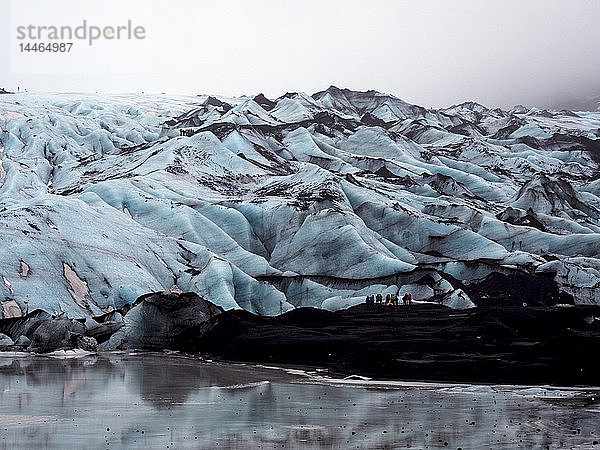 Solheimajokull-Gletscher im Süden Islands  zwischen den Vulkanen Katla und Eijafjallajokull  Island  Polarregionen