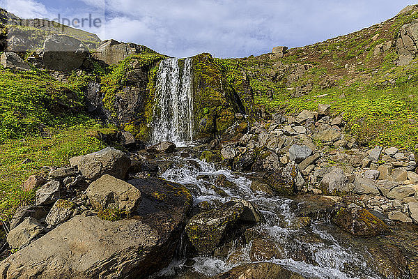 Wasserfall in Hvanneyrarskal  Island