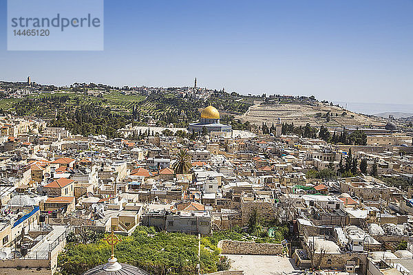 Blick auf den Tempelberg und den Ölberg  Jerusalem  Israel  Naher Osten