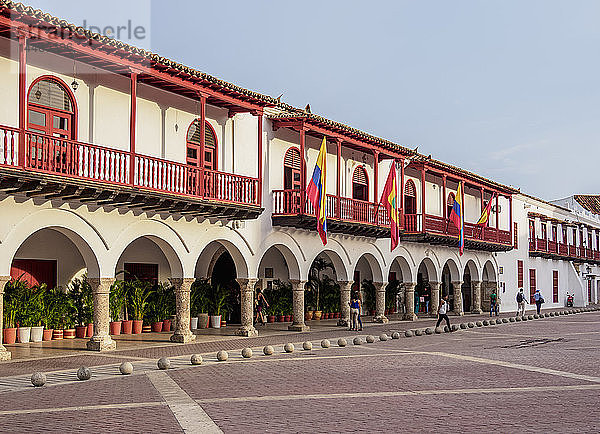 Rathaus  Plaza de la Aduana  Altstadt  Cartagena  Departamento Bolivar  Kolumbien  Südamerika